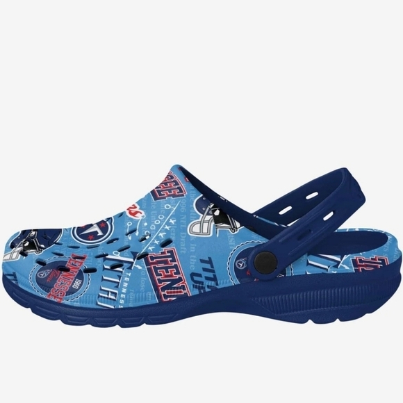 Tennessee Titans Historic Print Clog Strap Crocs Blue Size 7 - 8 Waterproof NWT main image 7